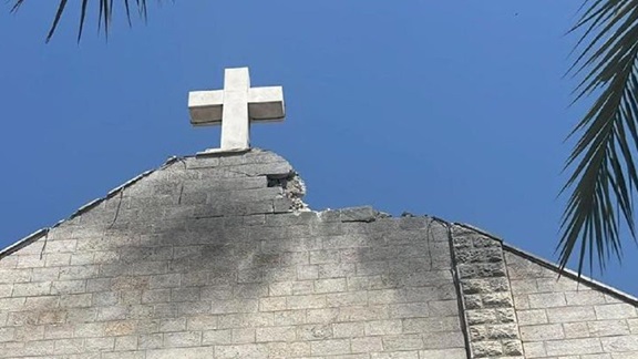 A view of the damage to the Holy Family Catholic Church in Gaza. Vatican News