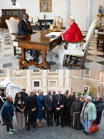 President Ramaphosa. Meeting with Pope LeoXIV. photo credit.Vatican Media