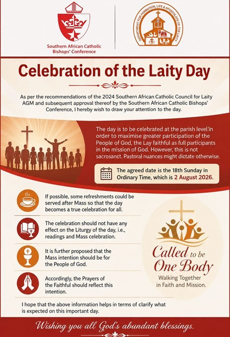 SACBC encourages parishes to celebrate Laity Day on 2 August